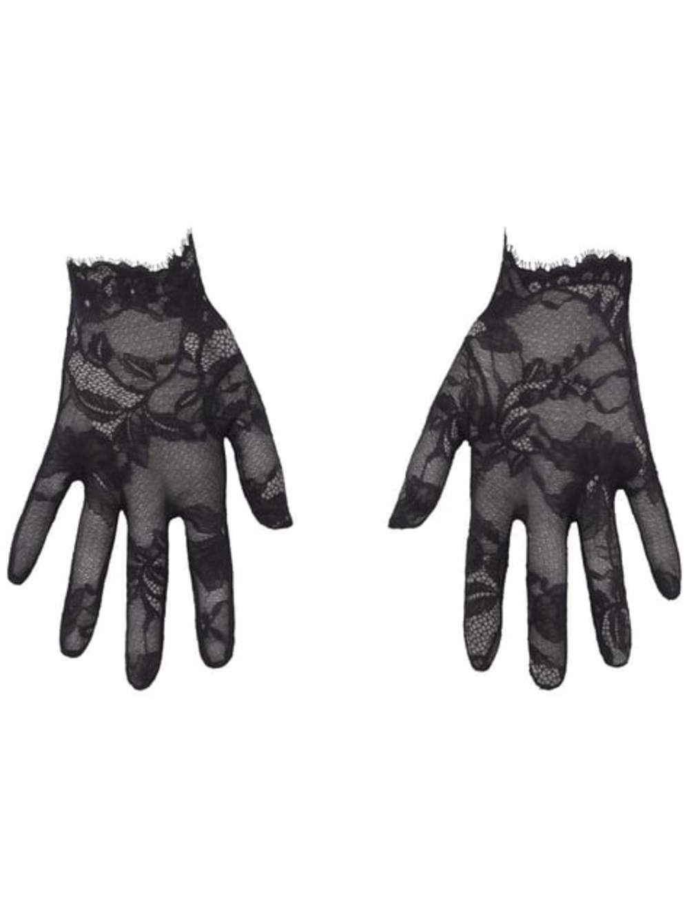SKIMS Black Floral Lace Wrist Gloves for Women